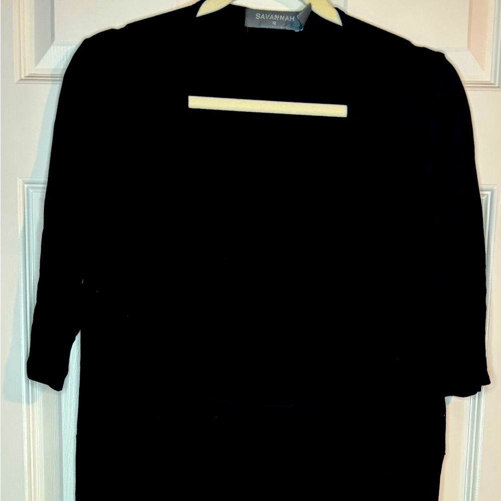 Very Flattering Black Mid Length Wrap Dress Size 12